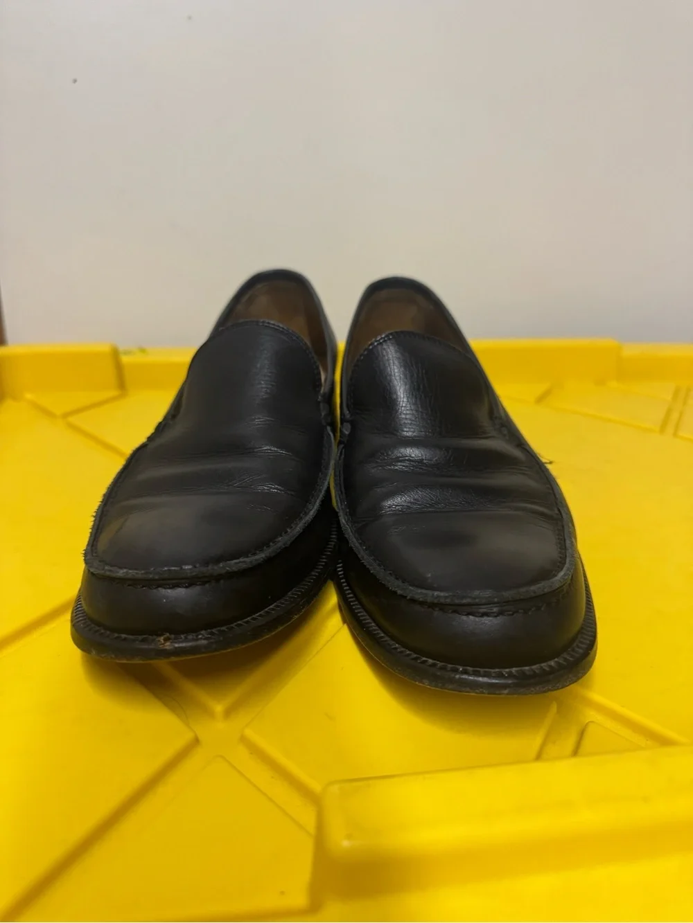 John Varvatos Men’s 8.5 Black Leather Loafers Made in Italy Dress Shoes